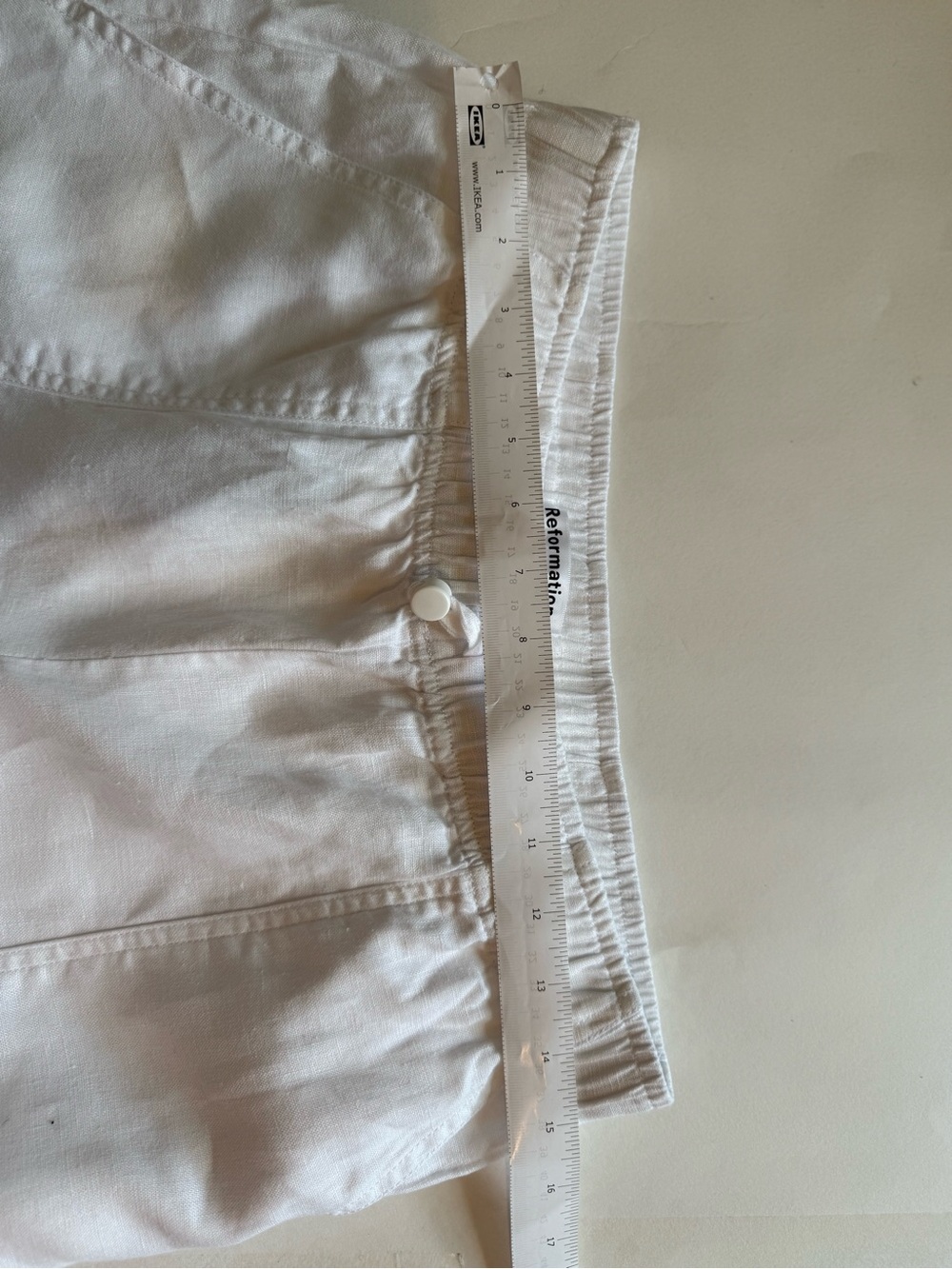 Reformation White Elastic-Waist wide leg linen pants - Picture 7 of 7